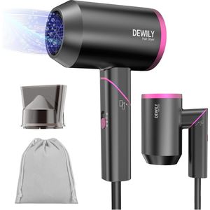 Compacte en krachtige reishaardroger met 1800 W, inklapbaar handvat en ionische technologie
