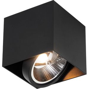 QAZQA Design spot zwart vierkant AR111 - Box