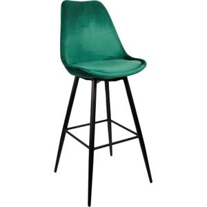 Lucy’s Living Luxe Barkruk LEAVE BAR Groen – 51x58x117 cm - Barkrukken - Barstoel Kruk - Barstoelen met rugleuning – Keukenstoel – stoelen - meubels