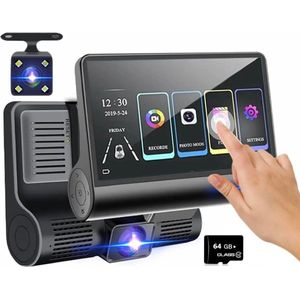 Lexium Dashcam voor auto - Dashcam - Dashcam voor auto voor en achter - Dashcam voor en achter - Dashcam voor en achter draadloos - Dual dashcam