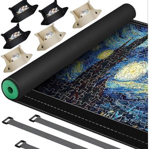 Puzzelmat voor 2000stukjes - Puzzelmap met Accessoires - Puzzelbord - Puzzelmatten - Puzzelmat Volwassen en Kinderen - Geschikt voor legpuzzel 1500 1000 Stuks - Zwart