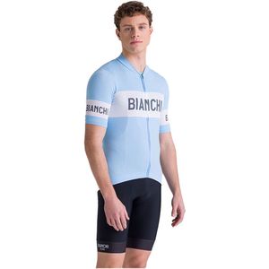 Santini Bianchi Retro 2025 Korte Mouw Wielertrui Blauw XS Man