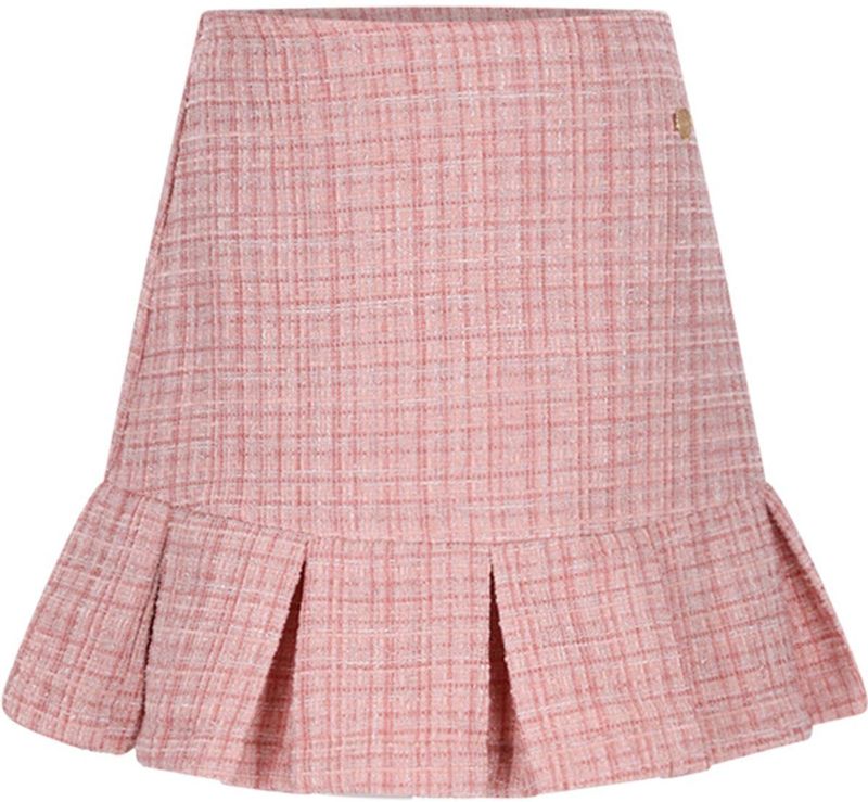 Le Chic - TIVVY - Plooirok - Roze - Charming Tweed