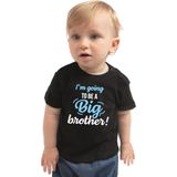 Going to be a big brother cadeau t-shirt zwart voor baby / kinderen - Aankodiging zwangerschap grote broer 80