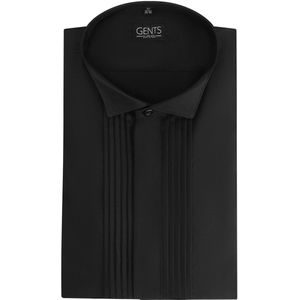 GENTS - Smoking overhemd plisse - Polyblend - Zwart - Maat L 41/42/L 41/42