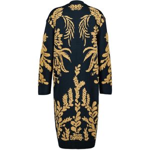 Didi - Gebloemde Lang Vest - Donkerblauw