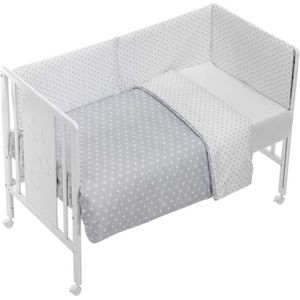 Interbaby Beddengoedset Star 120 X 60 Cm Katoen Grijs 3-delig