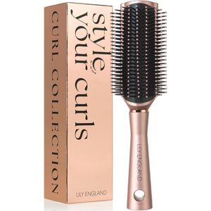 Krulhaarborstel voor Dames met 9 Rijen - Voor het Definiëren en Ontwarren van Krullen - Geschikt voor Droog en Nat Haar