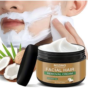 Rozino - Gezichtshaarverwijderaar - Kokos olie - Haarverwijderaar - Hyaluronic Acid - Makkelijk Haar Verwijderen - Hair Removale Cream - Ontharingscreme - Ontharing Creme - Gezichtsontharing Dames - Gezichtshaar Verwijderen - Gezichthaar Vrouwen