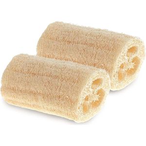 Natuurlijke luffah-spons Afrikaanse netspons voor het verwijderen van dode huid - rugrubber voor lichaamsverzorging en scrubben in de badkamer, douche en keuken (wit)