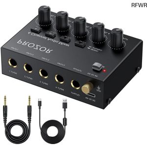 RFWR® 4-kanaals audiomixer met hoge geluidskwaliteit en onafhankelijke volumeregeling