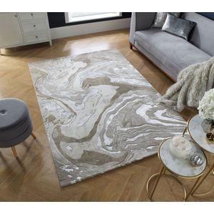 Flycarpets Modern Vloerkleed - Marbled - Laagpolig - Marmer - Naturel - 200x290 cm