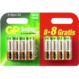 GP Batteries Super 8 +8 gratis AA batterij (penlite) Alkaline 1.5 V 16 stuk(s)