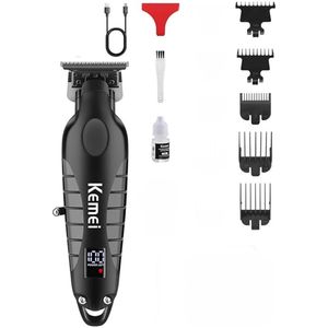 KEMEI Professionele Haartrimmer en Tondeuseset voor Mannen, Draadloze Kappersset, USB Oplaadbare Zero Gapped T-Blade Haar-/Baardtrimmer, KM-2290