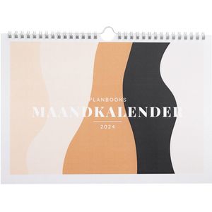 Planbooks - Maandkalender - Familieplanner 2024 - Maandplanner 2024 - Maandkalender 2024 ophangbaar - Maandplanner - Donkere kleuren
