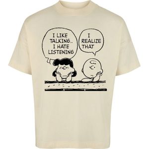 Peanuts Charlie Brown and Lucy - Oversized Heren T-shirt - natuur - M
