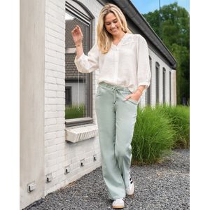 Je m'appelle Dames Broek Straight fit Met stretch - Groen - Maat M