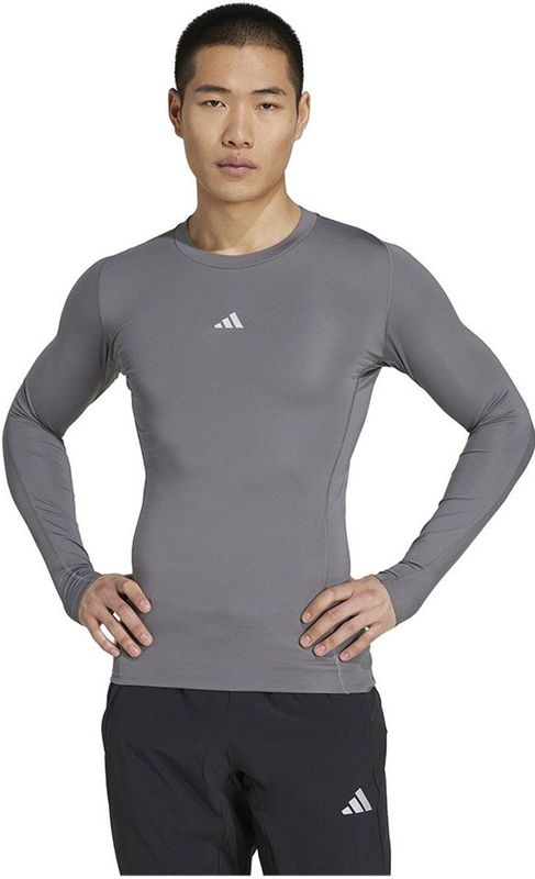 adidas - Techfit - T-shirt - Grijs - Lange Mouwen