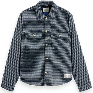 Scotch & Soda - Overshirt - Blauw - Gebreid