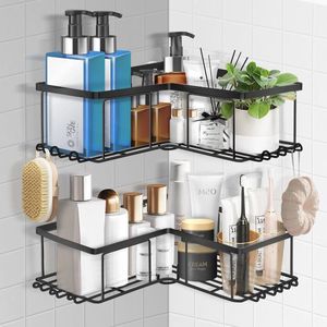 Zelfklevende Douche Organizer Set - 2 Pack Hoekdouche Caddy zonder Boren voor Badkamer en Keuken