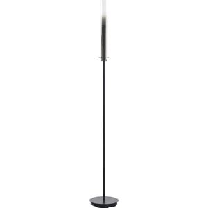 Vloerlamp Lumina - Smoke-grijze lampenkap - Metaal - Zwart