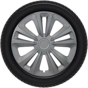 Tip-it - Wieldoppen 15 inch - 4 stuks - Kliksysteem - Zilvergrijs