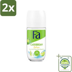 Fa Deodorant Roller Lime Squeeze 50 ml - Voordeelverpakking - 2 stuks - Deodorant - Antitranspirant