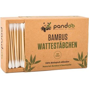 Pandoo Eco-Friendly Bamboo Cotton Swabs - 800 pcs - Safe & Biodegradable - Bamboo & Cotton Blend