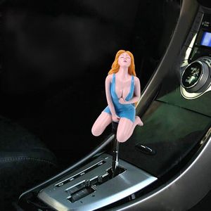 Universele sexy schoonheid vorm ABS handmatige of automatische pookknop met drie rubberen covers geschikt voor alle auto (blauw)