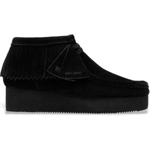 Clarks - Wallabee Wedge Fringe - Enkellaarsjes - Bruin - Suède - Veters