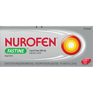 Nurofen Fastine Liquid Caps 200 mg Pijnstiller 10 stuks