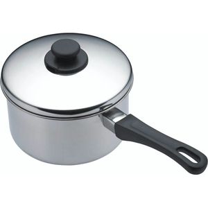 KitchenCraft Sauspan - Pan met Deksel Roestvrij Staal 12 Centimeter - Zilver