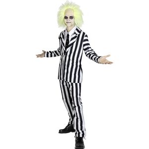 FUNIDELIA Beetlejuice kostuum voor mannen - Tim Burton - Maat: XL - Wit