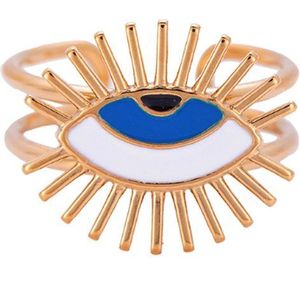 Evil eye Ring - One Size - 14K Goud verhuld - Damessieraad