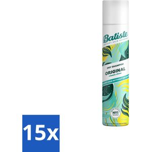 15 x Batiste - Original - Droogshampoo - Klassieke Frisse Geur - Geeft Volume en Textuur - 200ml - Droogshampoo - Vet Haar - Volume - Fris Haar - Haarkleur