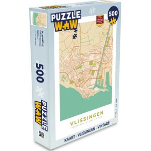 Puzzel Kaart - Vlissingen - Vintage - Legpuzzel - Puzzel 500 stukjes