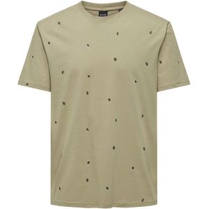 Only & Sons Dave Reg T-shirt Met Korte Mouwen Beige L Man