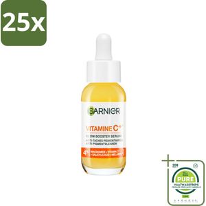 25 x Garnier - SkinActive - Serum - Vitamine C - Tegen Pigmentvlekken - Niacinamide & Salicylzuur - 30 ml - Grootverpakking - Serum Vitamine C - Pigmentvlekken - Anti-aging - Stralende Huid - Niacinamide