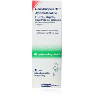 Healthypharm Neusdruppels 1mg/ml Xylometazoline - 2 x 10 ml