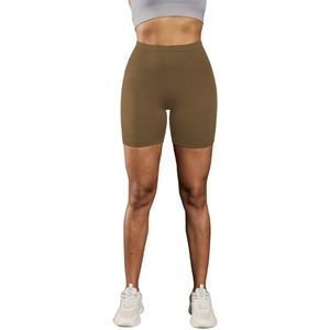 Bovista Biker Short Dames - Korte Legging - Lange Onderbroek - Bikershort - Met Pijpjes - Koffie - Maat XS