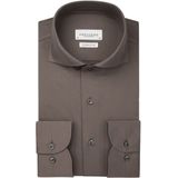 Profuomo slim fit heren overhemd, jersey, roestbruin