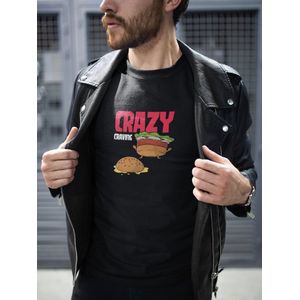 Shirt - Crazy craving - Wurban Wear | Grappig shirt | Craving | Unisex tshirt | Fast food | Airfryer | Sport | Verwenpakket | Wit, Zwart & Blauw