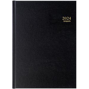 Brepols Bureau-agenda 2024 - SANTEX - Bremax 1 - Dagoverzicht - Zwart - 21 x 29 cm