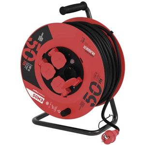 Emos - P08250 - Kabelhaspel - 50 Meter - 4 Stopcontacten - Olie & Weersbestendig - Slijtvast - Rubber