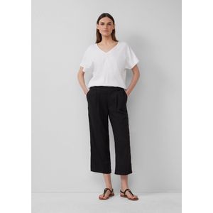 s.Oliver - Bandplooibroek - Zwart - 7/8 lengte - Wide leg - High waist