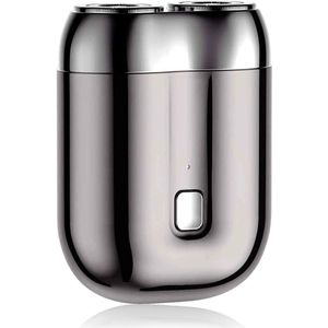 QTTVBTNA - Mini scheerapparaat - 2-Kop magnetisch Scheerapparaat - USB Oplaadbare - Lichtgewicht en Comfortabel - Draagbaar scheerapparaat voor mannen - 7 x 5.3 x 2.5cm - Grijs - 1 stuk