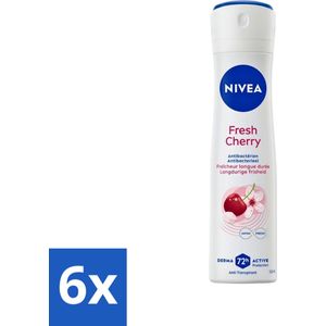 Nivea - Anti-Transpirant Deodorant - Fresh Cherry - 150 ml - Voordeelverpakking - 6 stuks