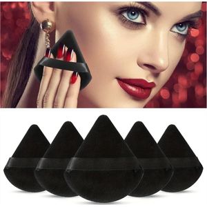 Powder Puff - Make-up Spons - Puff geschikt voor o.a Foundation en Poeder - Poederspons - Powder Puff Driehoek Triangle - Fluweelzacht - 6 stuks - Zwart