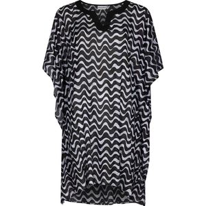 Pastunette Waves - Dames Kaftan - Zwart/Wit - Katoen - One size