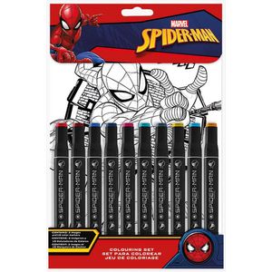 Marvel Spider-man Kleurset met stiften en 2 kleurplaten - Spiderman - hobby